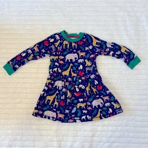 110 4-5 Mini Boden animal long sleeve dress